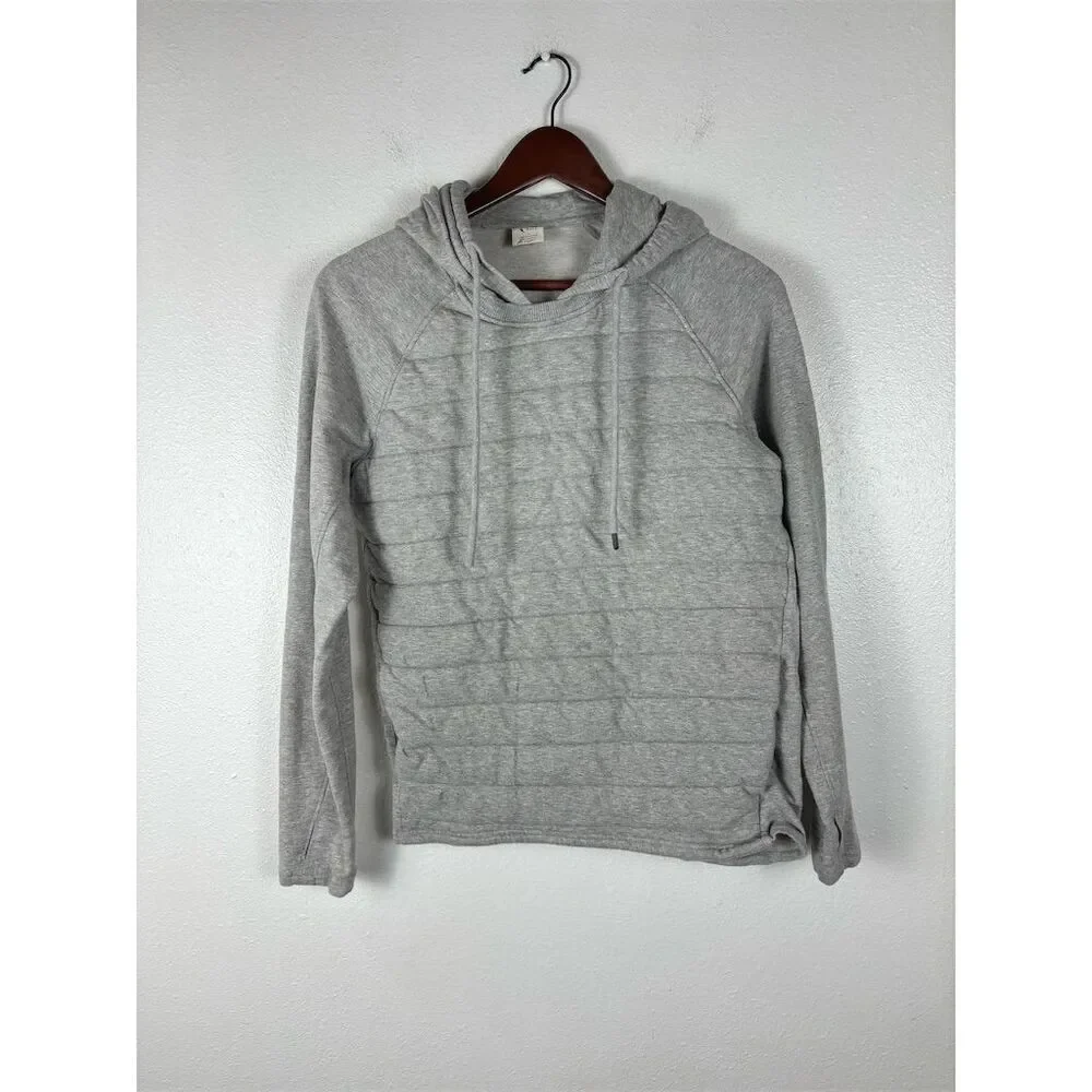 Zyia Combo Active Heather Gray Quilted Pullover Hoodie Size Women's Small - Picture 2 of 7